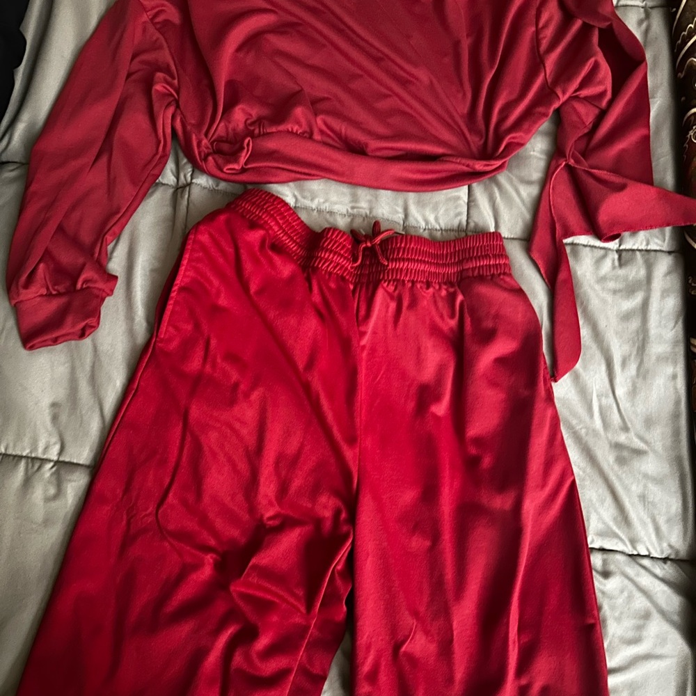 SHEIN Red Track Pants & Joggers